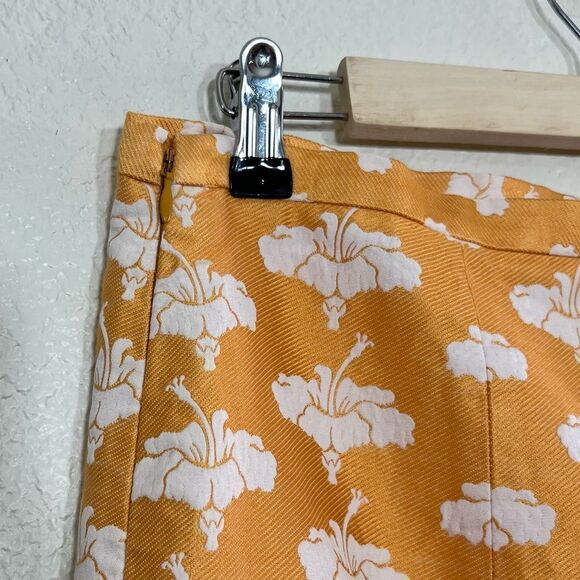 Moschino Cheap and Chic Pencil Skirt Tangerine Orange Embroidered Floral 12 - Picture 11 of 15